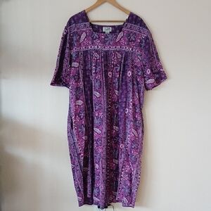Vintage Styled By Saybury Purple Floral Print Mumu Size 3X